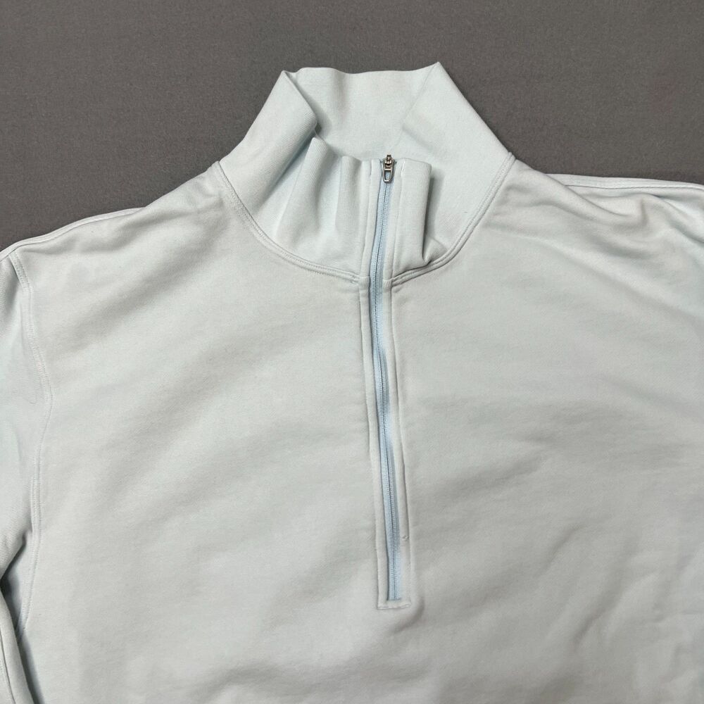 Lululemon French Terry Sweatshirt Men's Large Blue Long Sleeve Half Zip Pullover - Picture 3 of 15